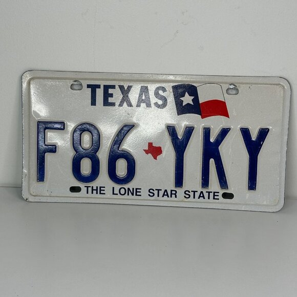 Texas License Plate F86-YKY Metal Lone Star State Decor 12x6 Collectible - Picture 1 of 6